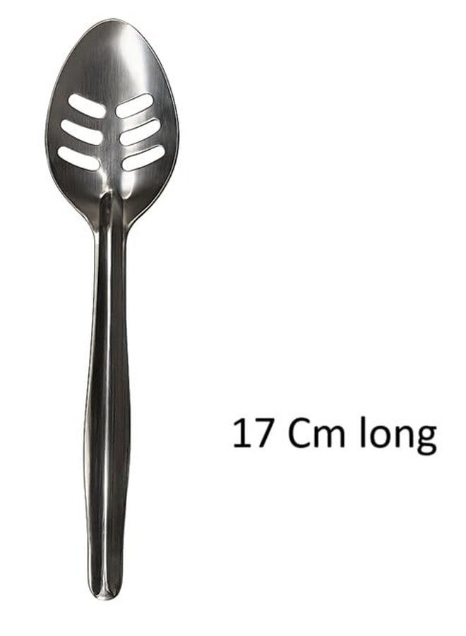 Dynore Stainless Steel 6 Pcs Small Slotted/Plating Pickle/Aachar Spoon - Image 3